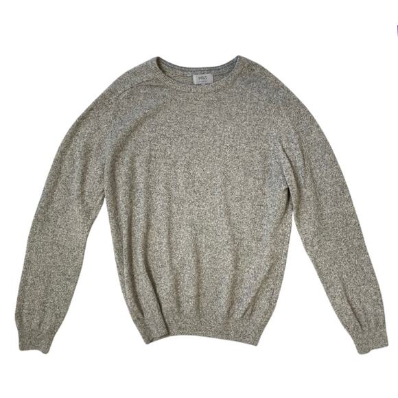 M&S Collection Lambswool Crewneck Sweater Gray Extra Fine Wool XL - Picture 2 of 5